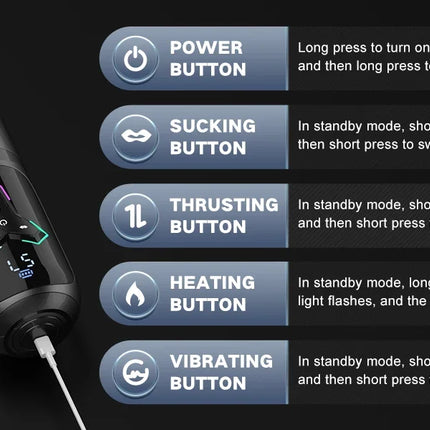 Automatic Telescopic Male Masturbator  5 IN 1 Mode Penis Pump Sucking Vibrating Sex Machines LCD Display Sex Toys for Men