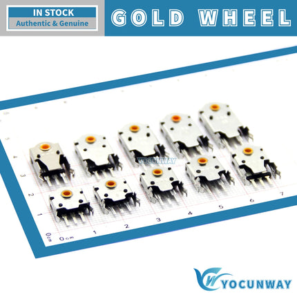TTC Rotary Mouse Scroll Wheel Encoder Gold Mark 1.74mm Hole 20-40g Force Compatible 7-16mm Diameters for PC Mouse Upgrade
