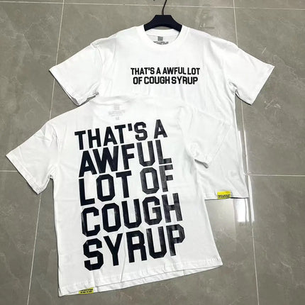 That's A Awful Lot of Cough Syrup Short Sleeve American Street Pop Hip-hop Cartoon Pattern Print Tops COUGH SYRUP T-shirt
