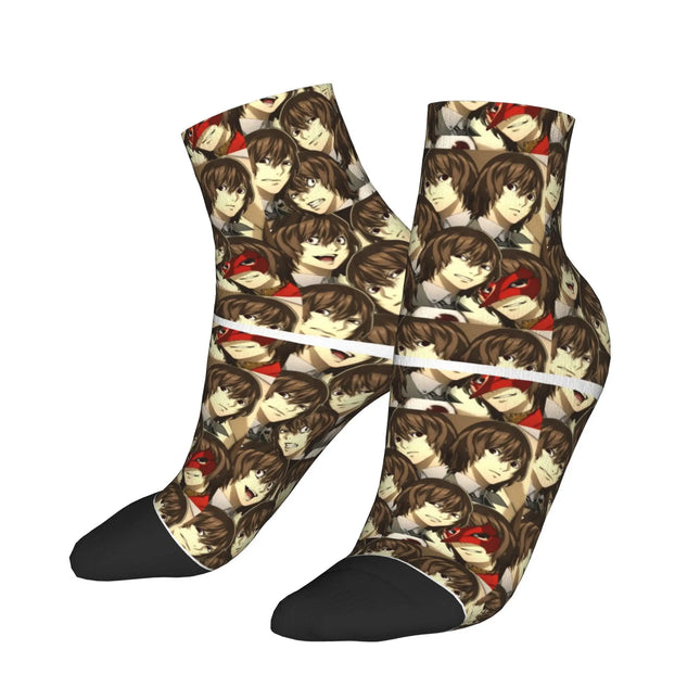 Many Faces of Goro Akechi Socks Harajuku Super Soft Stockings All Season Socks Accessories for Man's Woman's Gifts