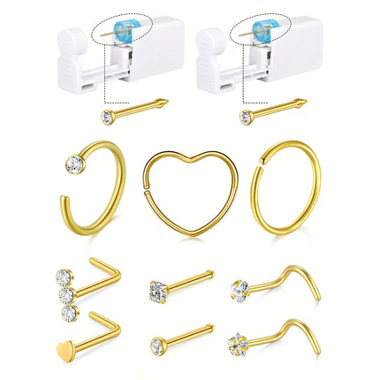 20g Nose Piercing Kit Nose Ring Piercing Kit Self Piercing Nose Piercing Kit With Nose Rings Disposable Nose Piercing Gun Kit
