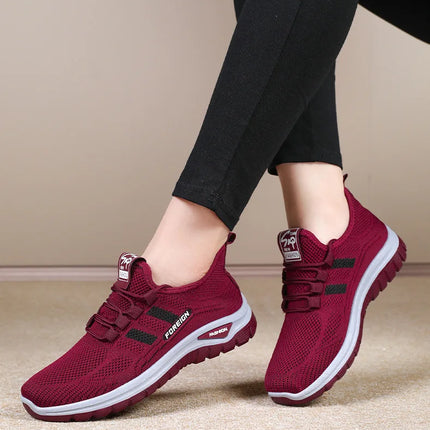 Women Casual Sports Shoes Breathable Lightweight Sneakers Anti-slip Flats Outdoor Running Walking Shoes Female Vulcanized Shoes