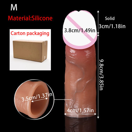 Hollow Penis Ring Male Soft Realistic Thicken Penis Sleeve Delay Ejculation Adult Sex Toys Penis Enlargenmen extender For Men