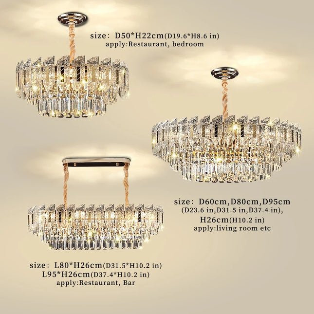 Crystal Hanging Lamps for Living Room Chandelier for Dining Room French Large Nordic Bedroom HQ Ceilling Light Pendant Lamp