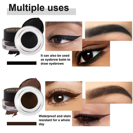 [TE1] 2Pcs Eyebrow Enhancers Makeup Waterproof 3D Natural Eye Brow Pomade Eyebrow Gel Caramel Brown Professional Makeup