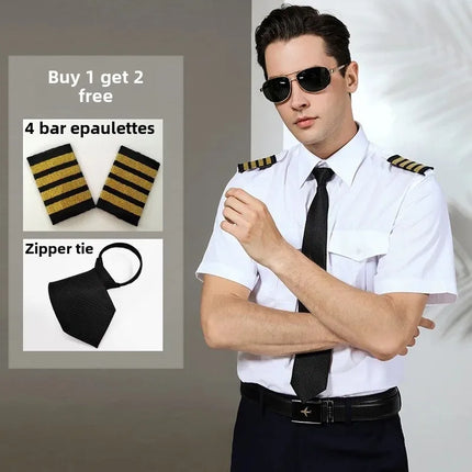 Air Force Pilot Uniform Men's Shirt Flying Clothes Nightclub Aviation Clothes Engineer Military Uniform Square Collar Other Mate