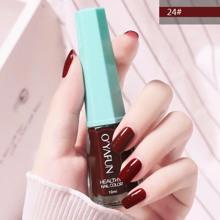 10Ml Solid Color Nail Polish Free Baking Long Lasting Waterproof Quick-Drying Non-Toxic Tasteless 40 Colors Sequins Nail Polish