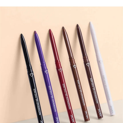 6 Colors Eyeliner Pencil Waterproof Long-lasting Red Black Brown Eyeliner Easy Wearing Quick Dry Smooth Eye Liner Gel Eye Makeup