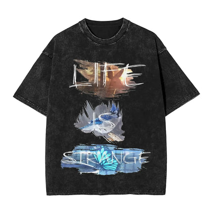 Narrative Adventure Game Life Is Strange Graphic Print T-Shirt Men Women Vintage Washed Cotton Summer Tees Oversized Casual Tops