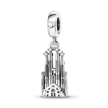 Inlaid Zircon Charm Beads 925 Sterling Silver Color Love Heart Snake Dangle Fit Original Bangle Bracelet Charms Pendant Jewelry