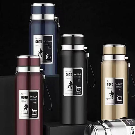 800/1000ml Sports Thermos Bottle Large Capacity Stainless Steel Portable Vacuum Flask Leak Proof with Hanging Rope