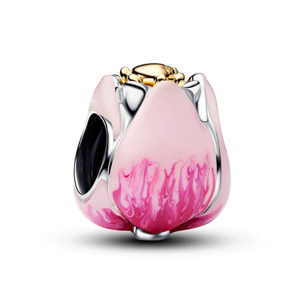 New Fire Horse Tulip Butterfly & Bee Splittable Dangle Charm Fit Original Bracelets DIY Womens Jewelry Valentine's Day Gifts