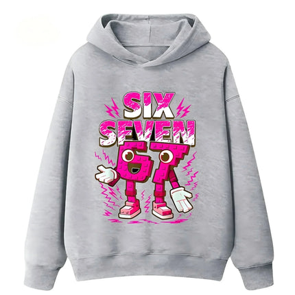 Fall/Winter Fashion Trend: 67-digit Print Design for Girls Boys Comfortable Warm Pullover Sweaters for Outdoor Activities