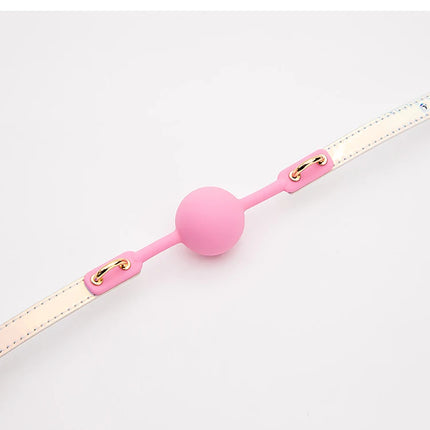 Soft Silicone Ball Gag Oral Fixation Bondage Mouth Gag Mouth Stuffed PU Leather Band Sex Toys for Couples Adult Games 18+