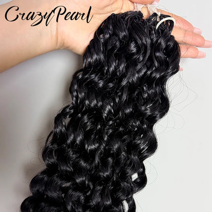 Crochet Human Hair For Black Women 100g/Pc Burmese Curly Crochet Human Hair Knotless Pre‑Separated Feather Crochet Invisible