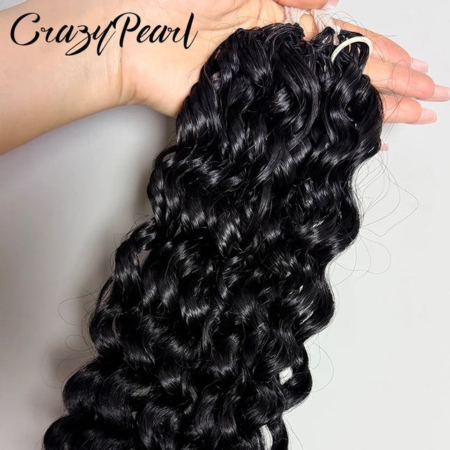 Crochet Human Hair For Black Women 100g/Pc Burmese Curly Crochet Human Hair Knotless Pre‑Separated Feather Crochet Invisible