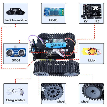 AI Programmable Intelligent Robot Educational Kit with AI Technology Tracks  Robotics Building Set  STEM Learning