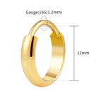 Gold 1.2x12mm / Earrings / Ears|Hoop