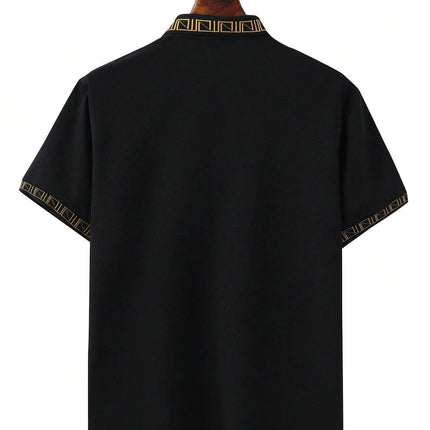 The new men's short-sleeved POLO shirt for summer 2025 features a casual, fashionable, and breathable 3D pattern print