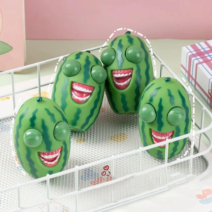 Squishy Watermelon Pop Eyes Squeeze Toy - Stress Relief Fidget Sensory Toy for Kids Adults, Anxiety Relief Party Favors Gag Gift