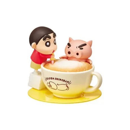 Crayon Shin Chan Figure Shiro Afternoon Bochan Tea Dim Sum Model Desktop Ornament Blind Box Toy