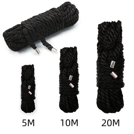 Golden Black Exotic Accessory of Handcuffs Bondage Soft Rope Metal Head For Men Woman Cosplay Slave Binder Restraint Couple Game