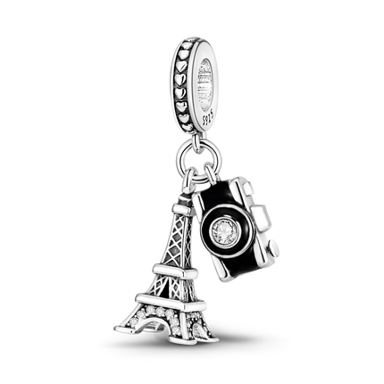 Inlaid Zircon Charm Beads 925 Sterling Silver Color Love Heart Snake Dangle Fit Original Bangle Bracelet Charms Pendant Jewelry