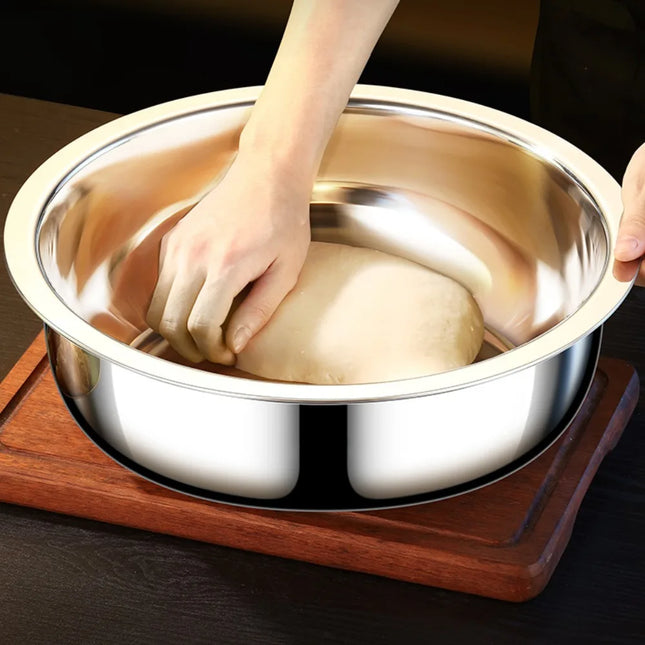 Oversized 36cm Metal Cooking Nesting Salad Bowls Large Capacity Washing Bowl Stainless Steel Mixing Bowl Set for Cooking