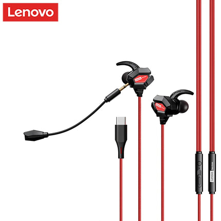 Lenovo New Y109 Gaming Headset with Microphone 3.5mm Type-C Wired Earphones HiFi Noise Isolating Earbuds for Phone PC Switch PS4