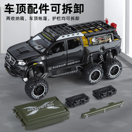 1:28 F150 X-CLASS Model Off-road Vehicle Toys Alloy Diecast Sound Light Doors Opened Pull Back Simulation Cars for Boys Gifts