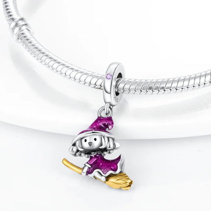 925 Sterling Silver Purple Series Butterfly Aries Gemini Safety Chains Fit Original Bracelet DIY Jewelry Making Gift For Women