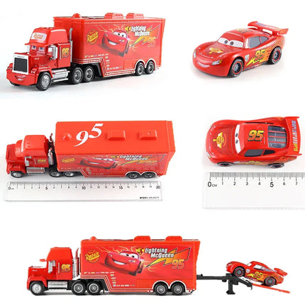 Hot Disney Pixar Cars And Truck Set Lightning Mcqueen Dinoco Hauler Mack Truck Model The King Racing Car Birthday Gift for Boys