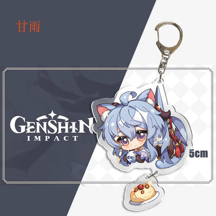 Genshin Impact Keychain Pendant ZhongLi Klee Raiden Shogun Xiao Wendi LingHua Car keyring Women Bag Charms Anime Game key chains