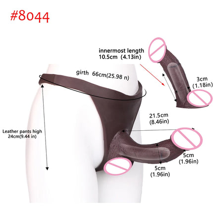 FAAK Wearable Black Penis Sleeve Silicone Panties Strap On Dildo Harness Hollow Dildo Realistic Cock Enlarger Sex Toys For men