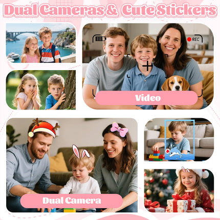 Kids Smart Phone Toy Dual Camera 1080P HD Educational Game Music Player Safe Mode Early Learning Toy Birthday Gift For Boys Girl