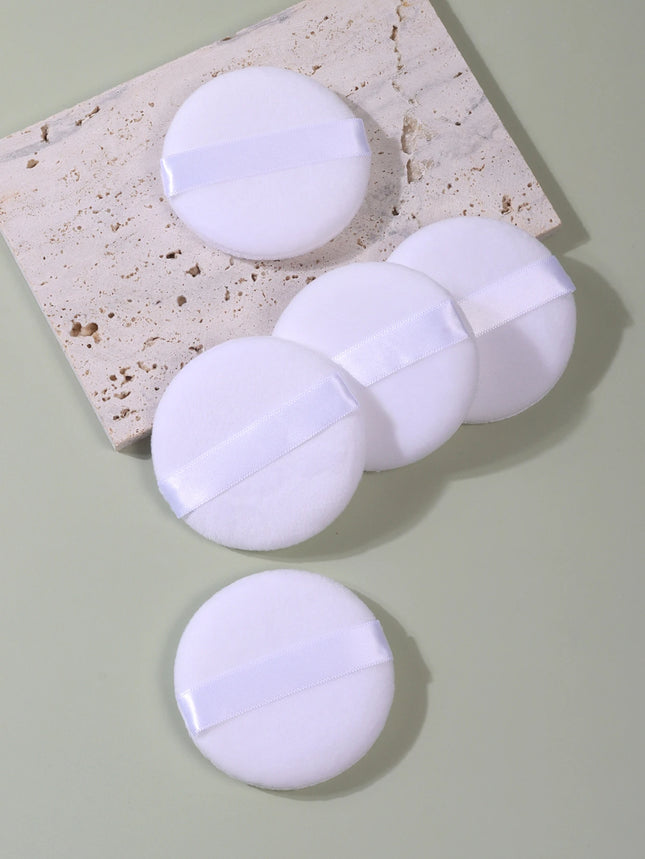2-5-10-20Pcs Portable and Practical High-Grade White Round Powder Puff for Base and Setting Makeup