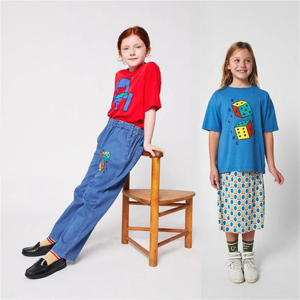 Kids T-shirt BC Boys Girls Pure Cotton Short-sleeved Tops T Shirt for Kids Boy 10 Years