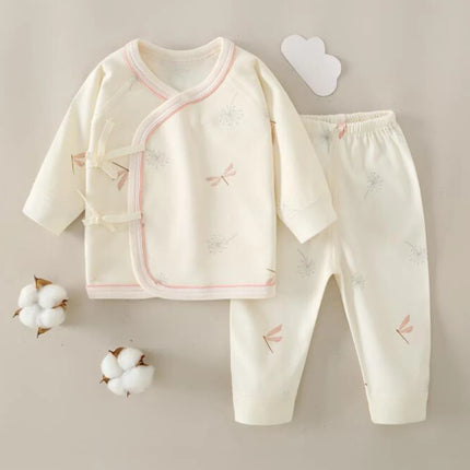 Hospital Newborn Set 100% Cotton Long Sleeve Tops Pants Two Pieces Spring Autumn Unisex Baby Outfits For Boys Girls 0 6 Months