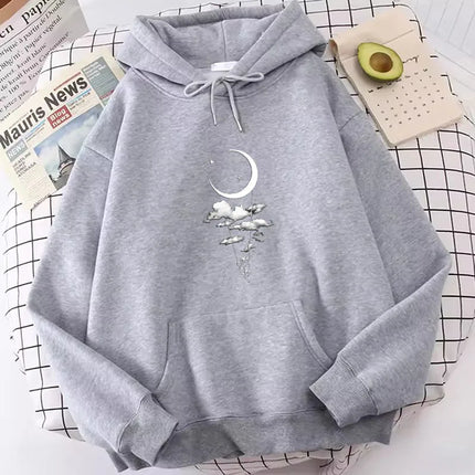 Fashion Moon Harajuku Print Hoodies Spring Autumn Winter Casual Hoodies Sweatshirts Men Women Tops Vintage Hoodie Sweatshirt