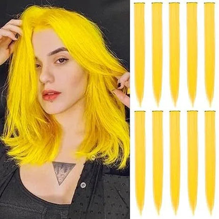 10 pieces of hanging ear dyeing, color clips, hair extensions, chemical fiber synthetic wigs, traceless hair extensions