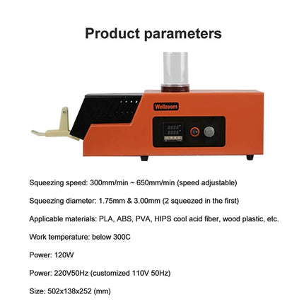 3D Filament Maker Desktop Extractor Consumables Maker Speed Adjustable 1.75mm 3mm Maker Machine 3D Printing Consumables Maker