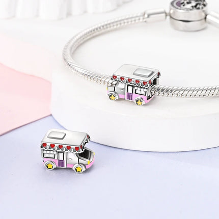 Charm Hot Sales 925 Sterling Silver Charms Beads CZ pave Round Charms Fit Original Bracelet Necklace Charms Jewelry Gift DIY