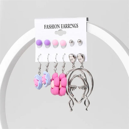 Green Butterfly Heart Dangle Earring Set for Girls Acrylic Gold Color Pearl Set Ear Rings 2023 New Fashion Jewelry Gifts