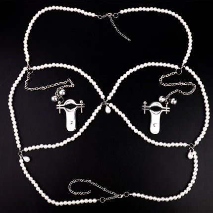 QKKQ Stainless Steel Animal Teeth Nipple Clamps With Adjustable Chain Breast Restraints Female Masturbation Sex Toys BDSM Slave