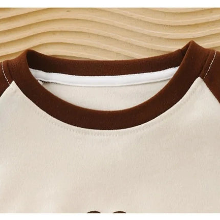 Children's Spring New Top, Boys and Girls Baby Long-Sleeved Casual T-shirt, Round Neck Cartoon Base Shirt for Outdoors
