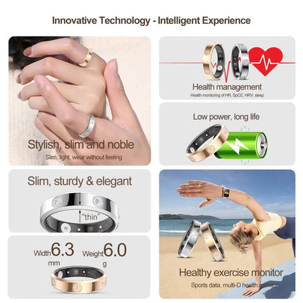 2026 Smart Ring HR01 For Step Counting, Heart rate monitoring, Multiple Sports Modes, Sleep monitoring 5ATM Fashion Ring