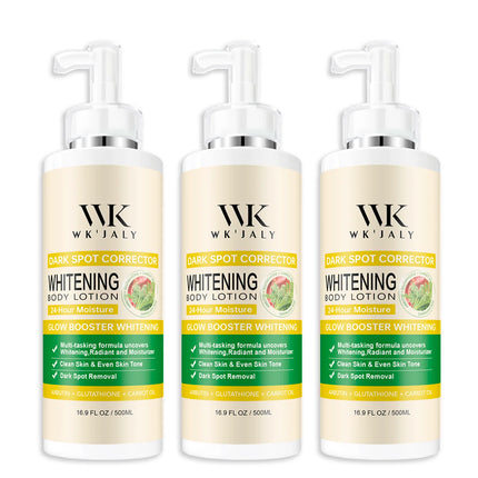 WK JALY Glutathione Whitening Body Lotion, Dark Spot Corrector, With Natural Carrot Oil, Arbutin, Moisturizing, Smooth Skin