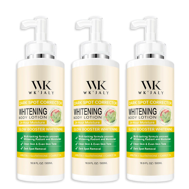 WK JALY Glutathione Whitening Body Lotion, Dark Spot Corrector, With Natural Carrot Oil, Arbutin, Moisturizing, Smooth Skin