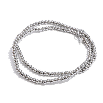 Yhpup Handmade Beads Jewelry Stainless Steel Elasticity Bracelet Bangle Ring Waterproof Fashion Summer Popular Jewelry Wholesale