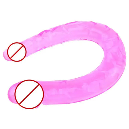 1PC Pink Soft Jelly Double Dildos Vagina Artificial Sex Toys Shop For Couple Women Gay Lesbian Masturbators Anal Plug U Shape